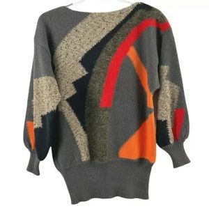 Escada Neiman Marcus Geo Retro 80s Sweater Vintage